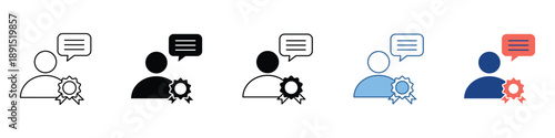Versatile icon set depicting user profile management, communication, and technical support settings for modern web and application interfaces, available in multiple styles