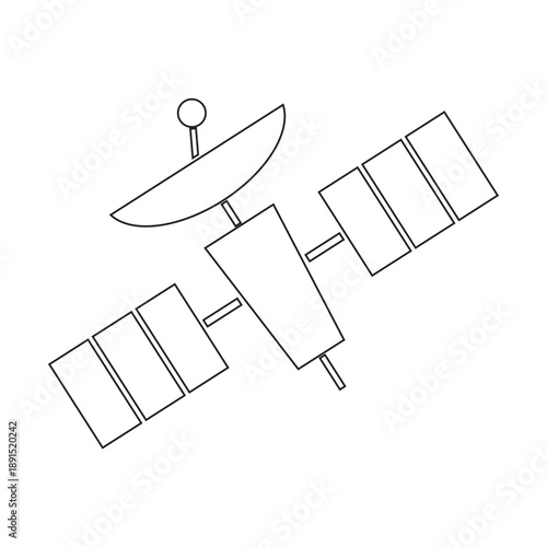 silhouette icon of an artificial satellite in space