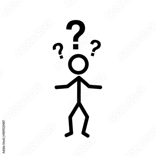 Stick Figure with Question Marks Above Head.