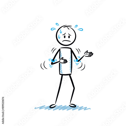 Sweaty Man Experiencing Heat Stress.