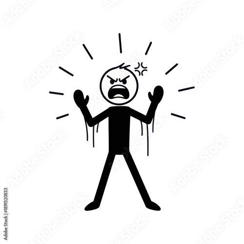 Angry Man with Frustrated Facial Expression.