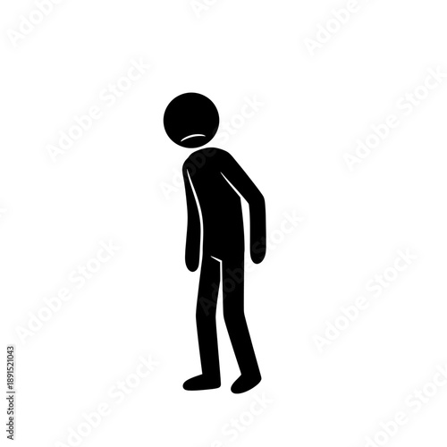Depressed Person Silhouette Standing Alone.