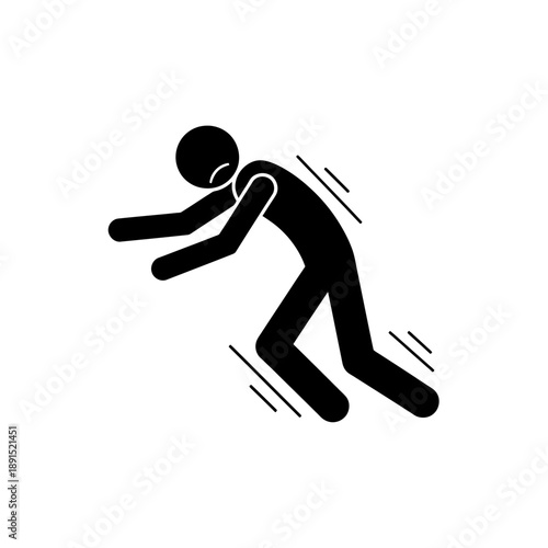 Man Running with Neck Pain Illustration.