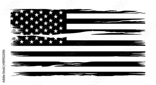 American Flag Vector Illustration isolated PNG with Transparent Background