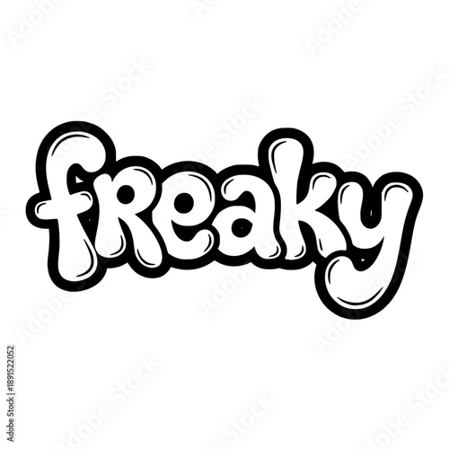 Freaky text vector graphic isolated PNG with Transparent Background