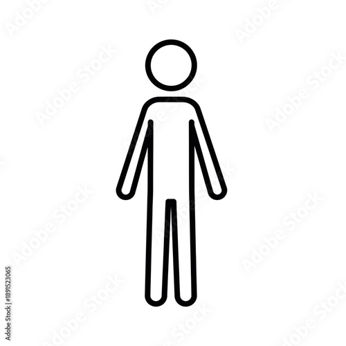 Simple Line Drawing of Human Figure.