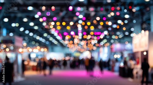 Wallpaper Mural Vibrant and dynamic event atmosphere with colorful lights and blurred people in modern exhibition space. Torontodigital.ca