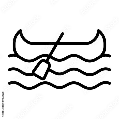 Canoe Outline Icon
