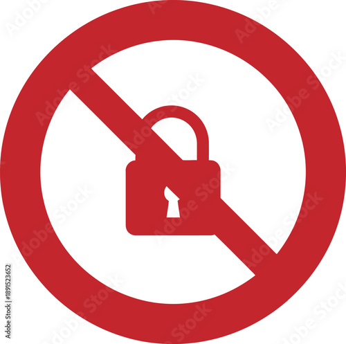 Prohibited lock sign