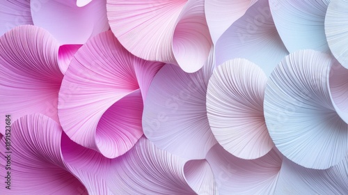 Ethereal Pastel Pleats: Delicate Pink, Purple, Blue Abstract Flowing Texture Background
