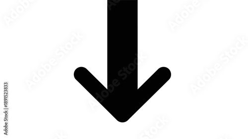Simple black downward pointing arrow symbol on a white background.