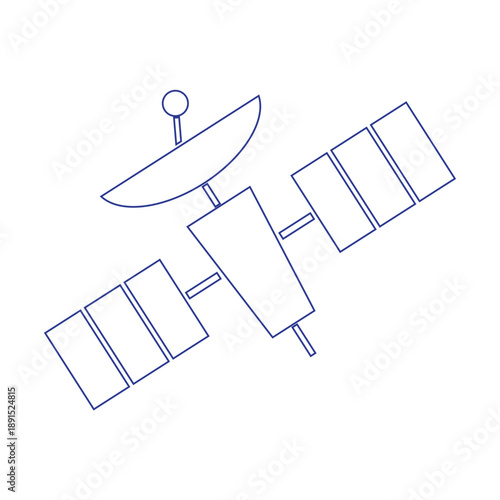silhouette of an artificial satellite in space