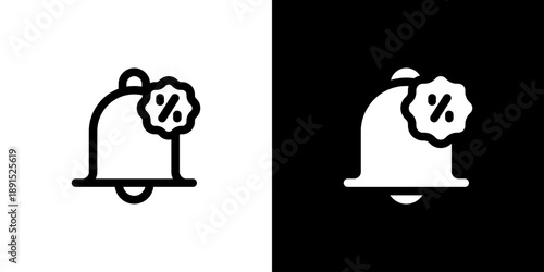 Notification icon concept with flat Black White Background. Vector illustration.