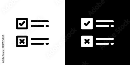 Survey icon concept with flat Black White Background. Vector illustration.