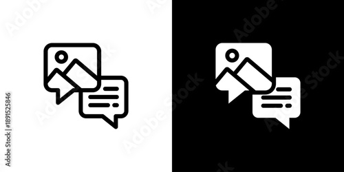 Image icon concept with flat Black White Background. Vector illustration.