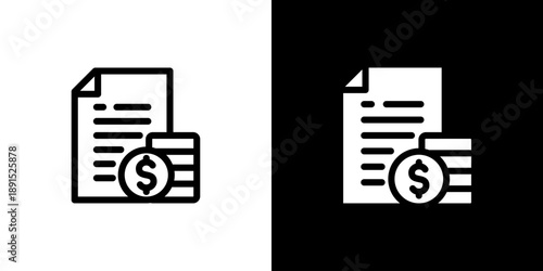 Budget icon concept with flat Black White Background. Vector illustration.