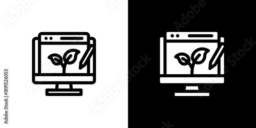 Organic Content icon concept with flat Black White Background. Vector illustration.
