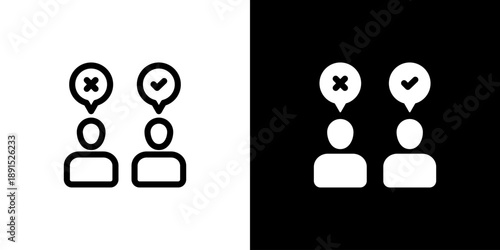 Consumer Behavior icon concept with flat Black White Background. Vector illustration.
