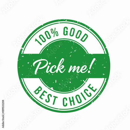 Promotional Green Vector Emblem: Best Choice Recommendation Stamp for Quality Product Selection