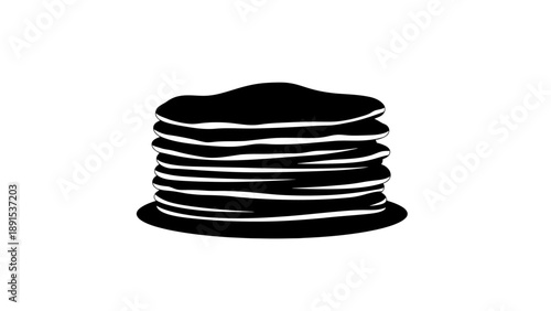 Stack of Delicious Pancakes Isolated on White Background.