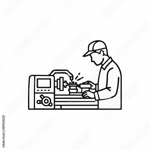 the turner is at work. icon