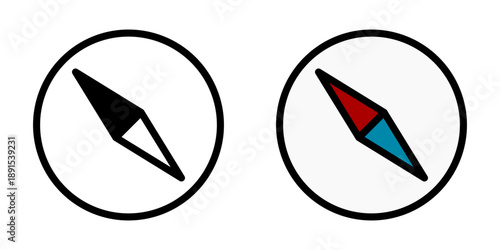 Compass Directions Map Cartography Symbol Icon Set. Vector Image.