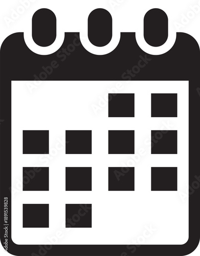Daily organizer calendar symbol for effective time.  solid and outline styles for effective scheduling, managing appointments, and date planning