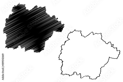 Mersch canton (Grand Duchy of Luxembourg, Administrative divisions) map vector illustration, scribble sketch Mersch map