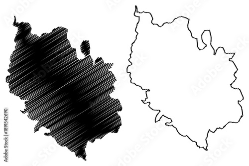 Vianden canton (Grand Duchy of Luxembourg, Administrative divisions) map vector illustration, scribble sketch Vianden map