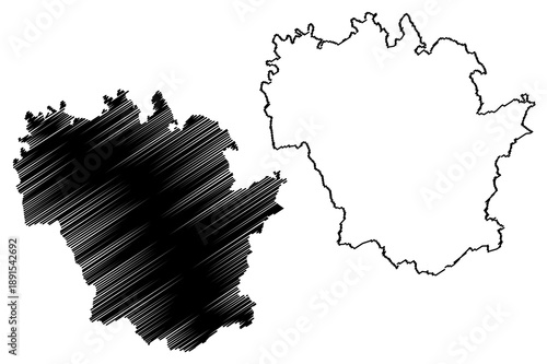 Redange canton (Grand Duchy of Luxembourg, Administrative divisions) map vector illustration, scribble sketch Redange map