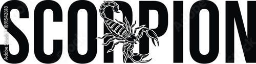 Intricate Scorpion Design Featuring Venomous Arachnid, Wildlife Illustration, Detailed Insect Art