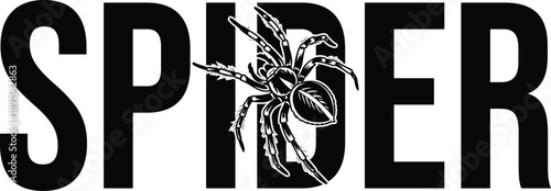 Intricate Spider Design With Web Elements, Halloween Insect Graphic, Creepy Crawly Arthropod Vector