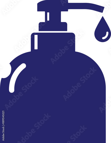 Liquid soap dispenser with pump and falling drop icon
