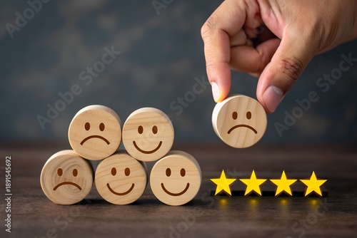 Customer Feedback Blocks with Star Rating – Strategy, Abstract, Conceptual, Review, Emotion, Performance, Business, Satisfaction, Minimal, Evaluation