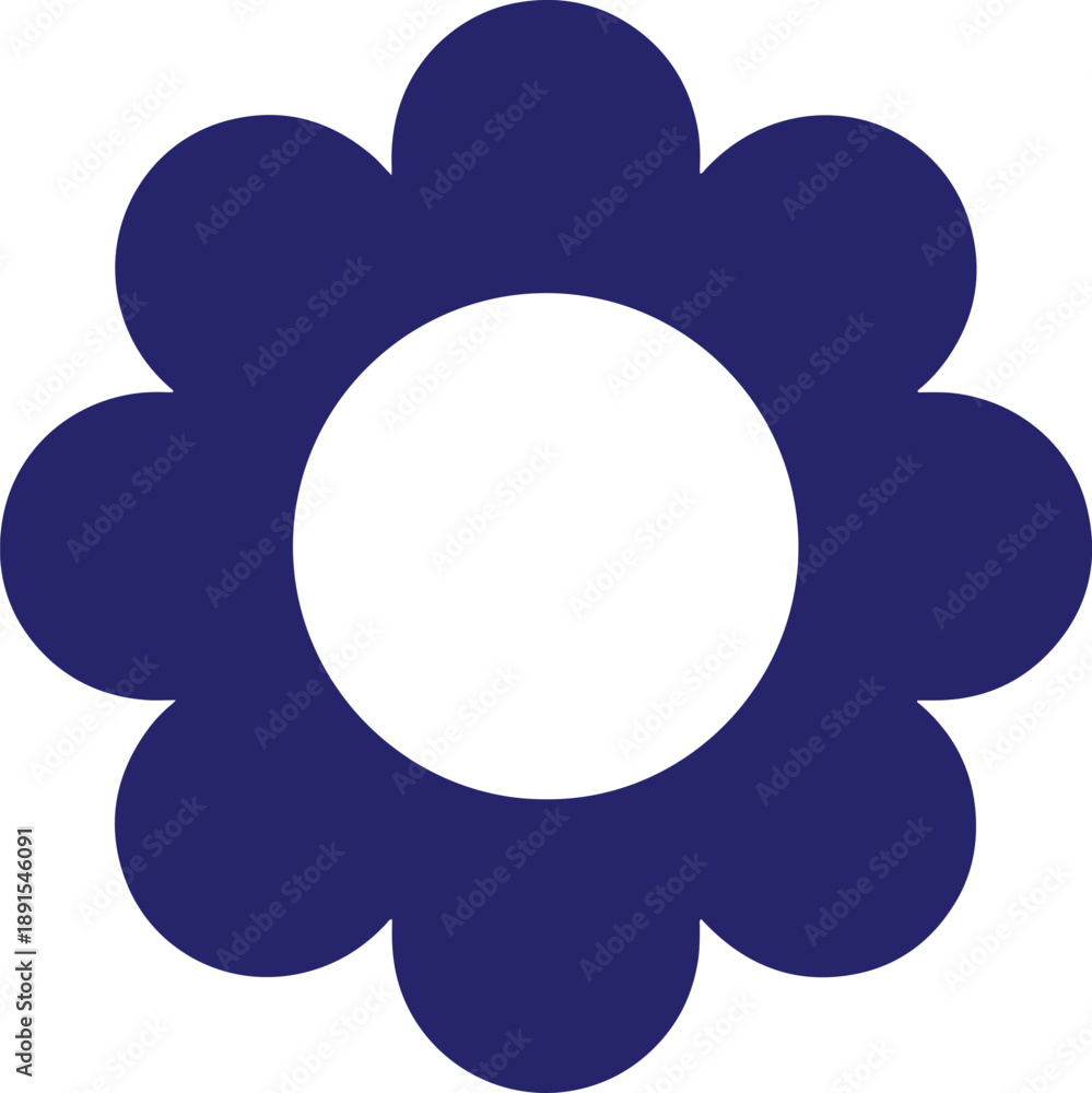 Obraz premium blue flower silhouette, floral element, nature icon