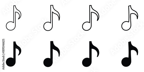 Music icon set vector. musical notes symbol. vector illustration.