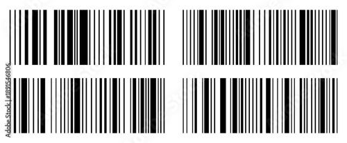 Set of barcode with vertical black lines suitable for retail, logistics, or industrial design mockups