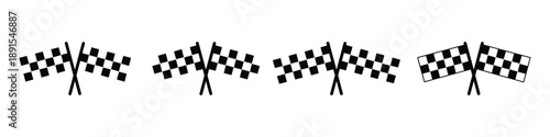 Racing flag icon set vector. race flag, Checkered racing flag, thrilling finish line symbol. vector illustration.