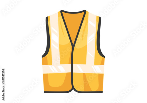High Visibility Yellow Safety Vest with Reflective Strips.