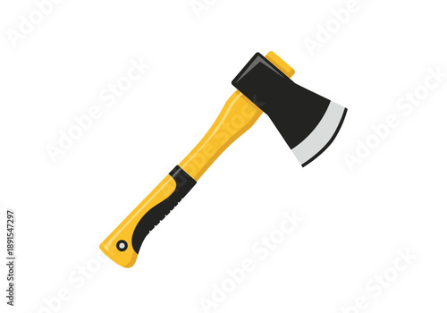 Modern Yellow and Black Axe Tool Illustration.