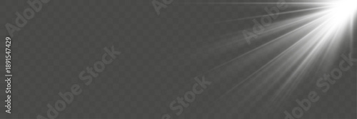 White Glowing Light Burst with Ray Sparkles on Black Background
Vector Transparent Sunlight Special Lens Flash Light Effect