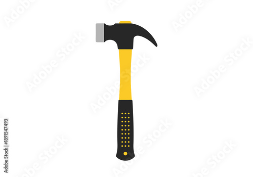 Yellow and Black Hammer Tool Illustration.