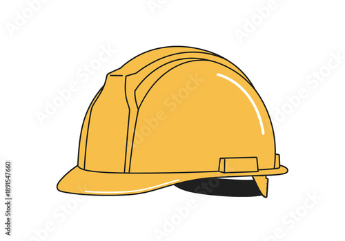 Yellow Hard Hat Safety Equipment Illustration.