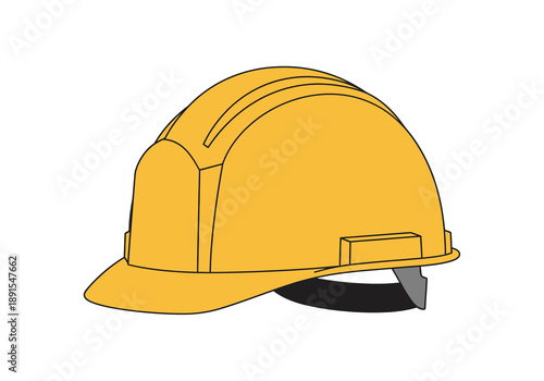 Yellow Hard Hat Safety Equipment Illustration 1.