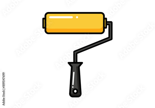 Yellow Paint Roller Tool for Home Improvement.