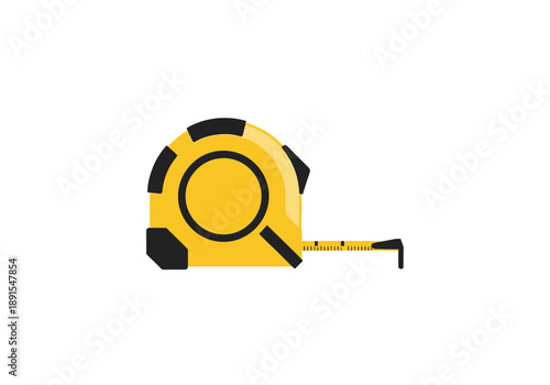 Yellow tape measure tool for construction and DIY projects.