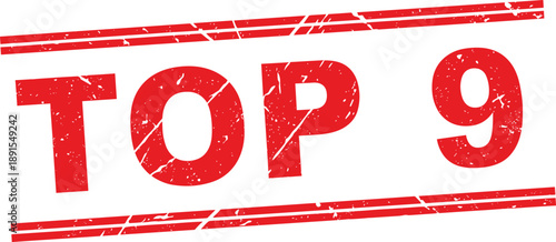 Top 9 grunge rubber stamp with textured finish between parallel lines for ranking charts lists and best quality recognition