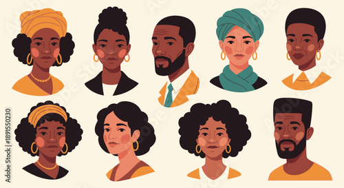 Diverse group of people illustrated in various professional and casual outfits