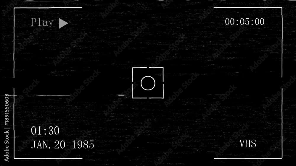 Disorted Vhs Screen Retro VHS play screen cam overlay featuring analog grain, static noise ...