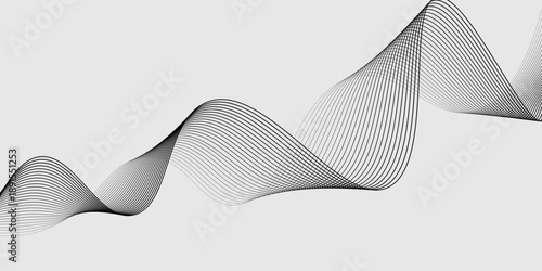 Abstract vector background with black wavy lines. EPS10